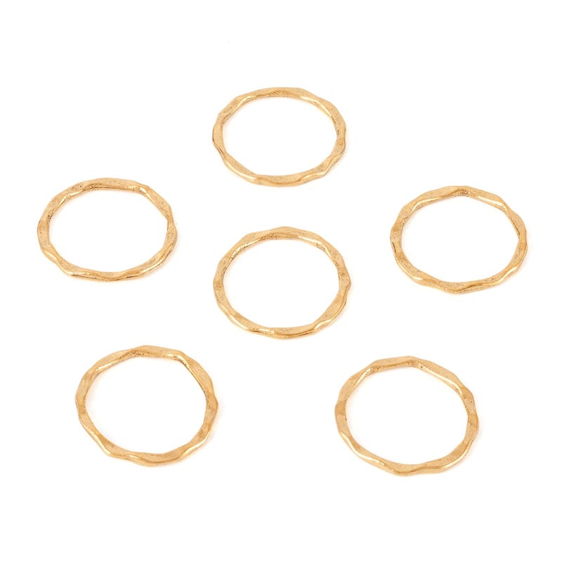 Craftdady 50Pcs 22mm Tibetan Round Linking Rings Antique Gold Alloy Hollow Bezels Circle Frames Pendants Connector Charms for Dangle Earrings Jewelry Crafts Making - Image 3
